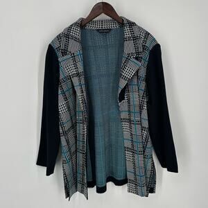 Ming Wang Houndstooth Printed Blazer Jacket Plus Size 2X Career Office Work